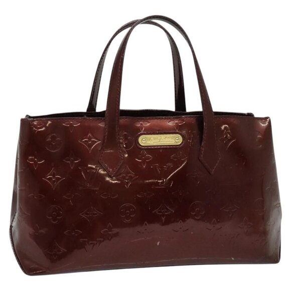 LOUIS VUITTON Monogram Vernis Wilshire PM Bag Rouge Favist - Picture 1 of 16